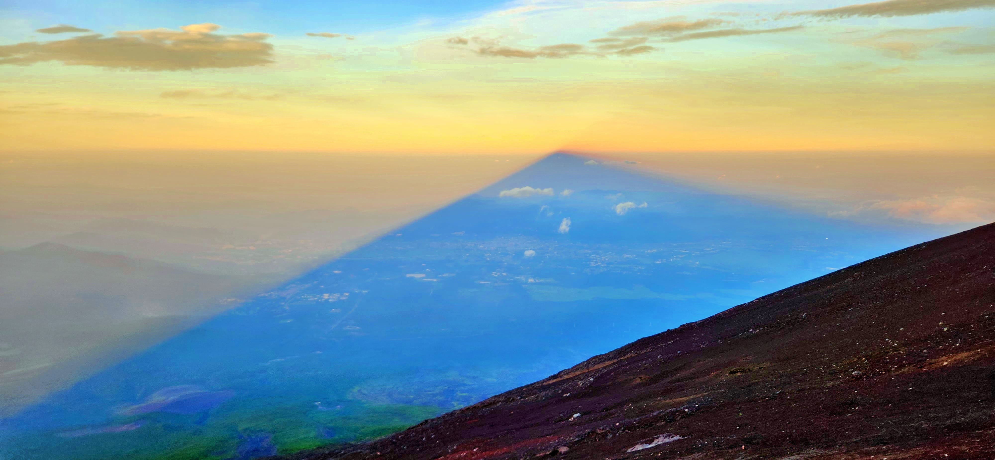 Mt Fuji's shadow during sunset, Mt Fuji