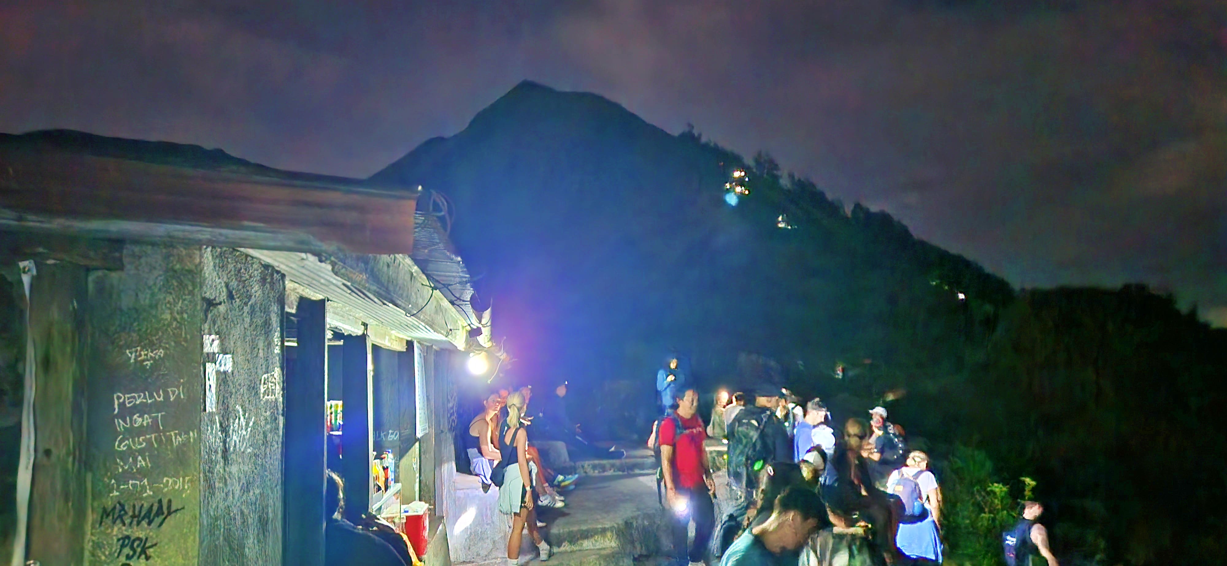 Mid-way to Mt Batur Summit during the sunrise trek in Bali