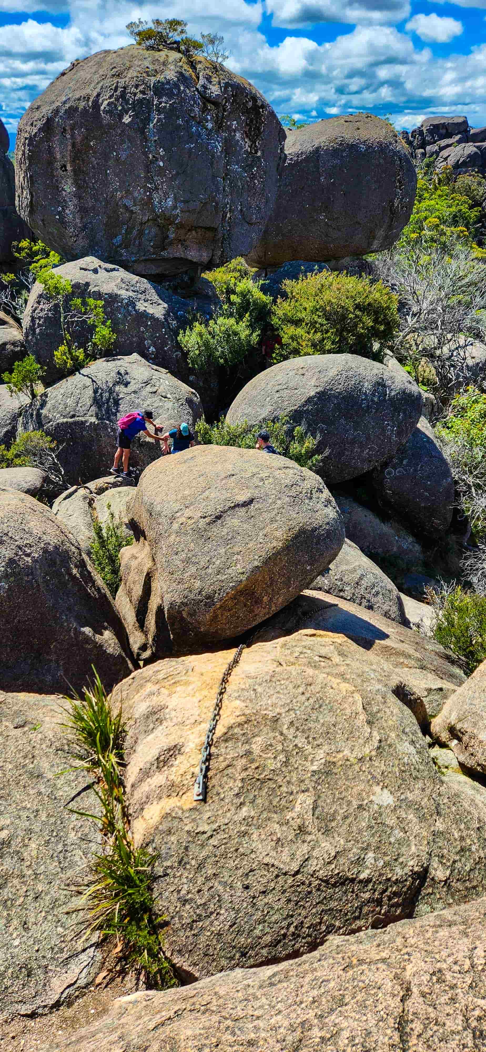 Chains fitted to climb atop Cathedral Rock Lookout