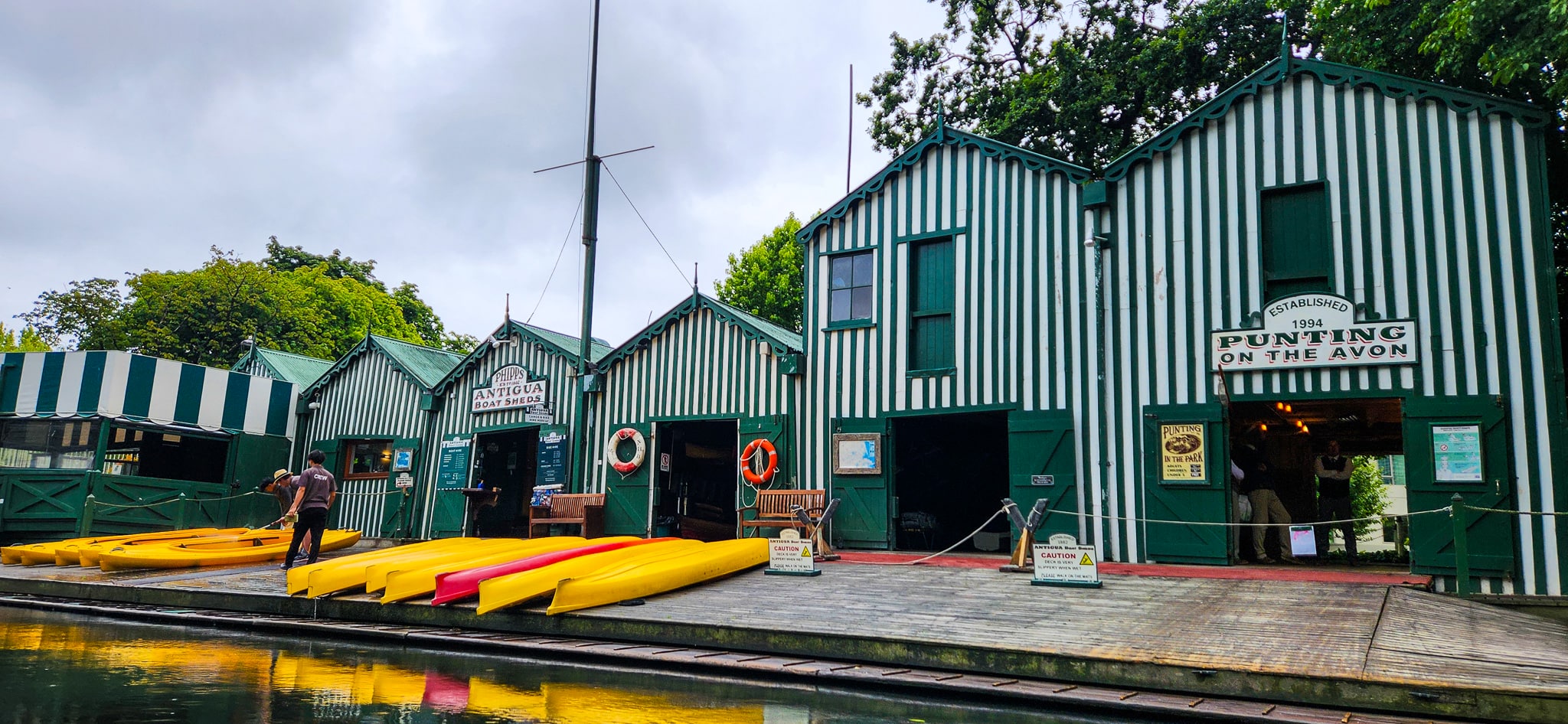 Punting on the Avon Antigua Boat Sheds