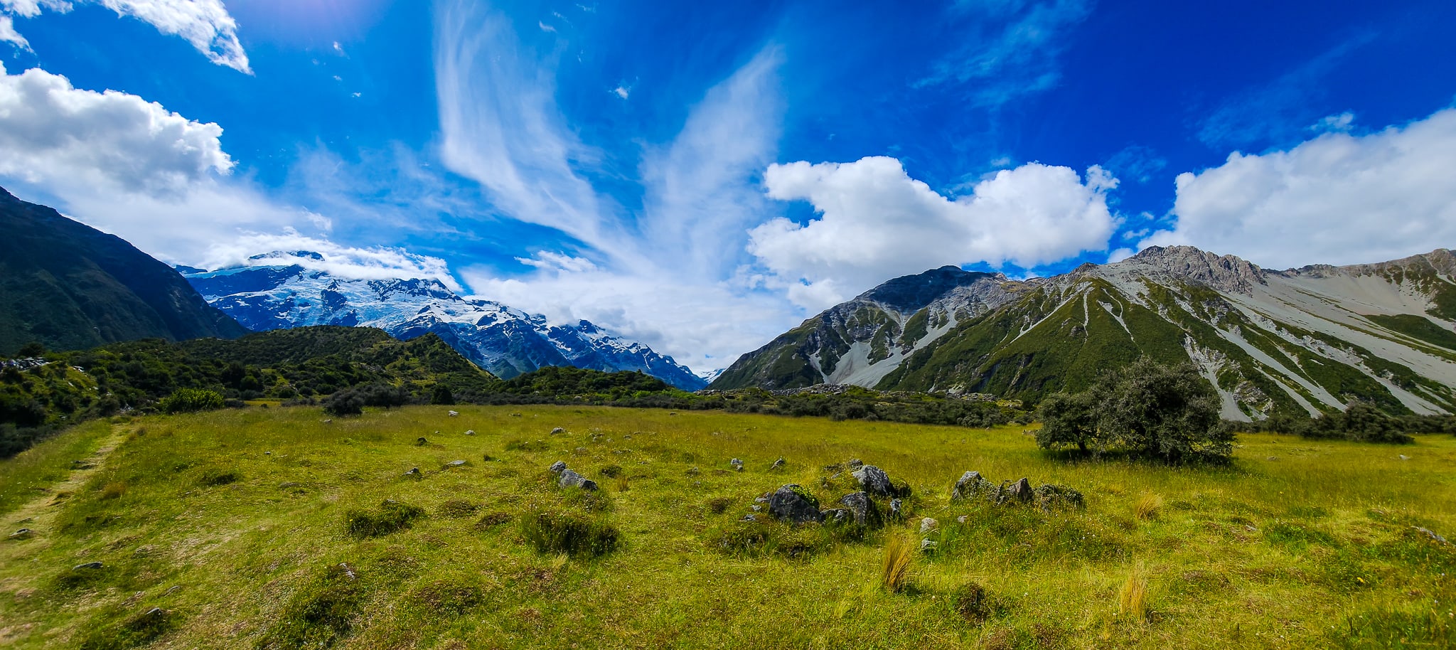 View of Mount Sefton along Hooker Valley Track