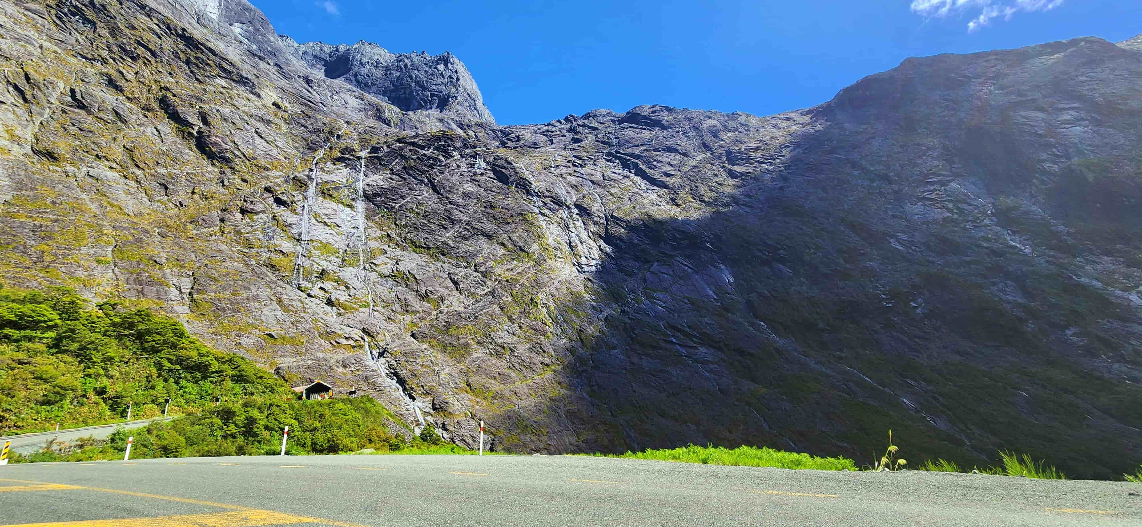 Waterfalls tumbling down the cliffs