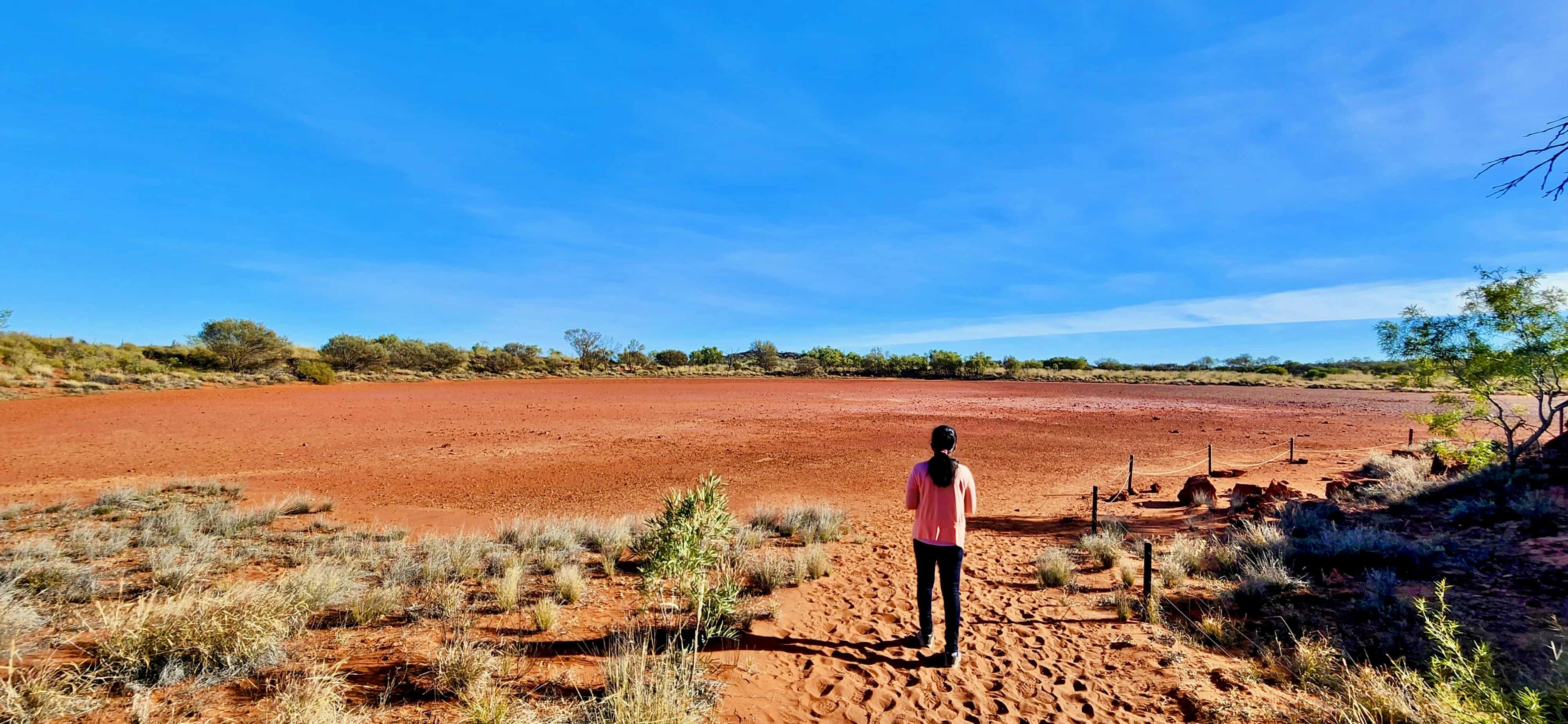 Dried Waterhole near Aboriginal Rock Carvings
