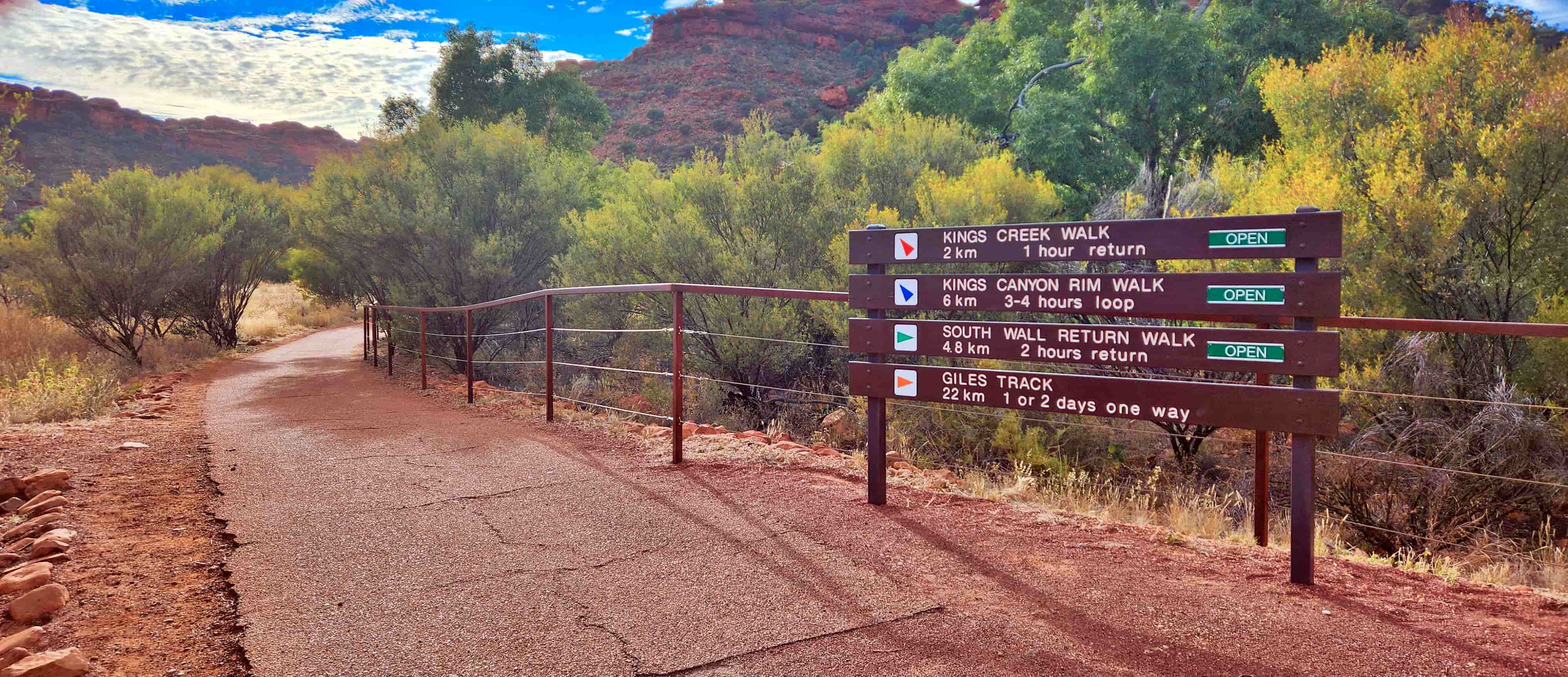 Kings Canyon Rim Walk Sign