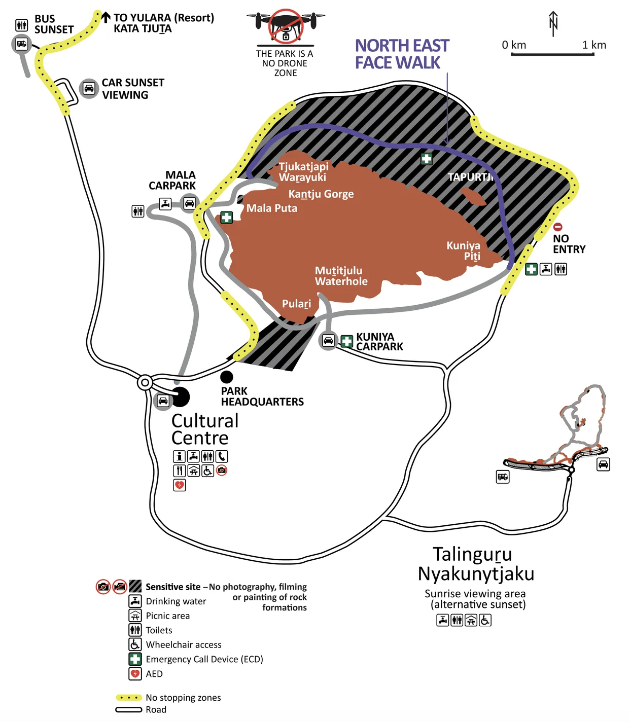 Uluru North-East Face Walk Map