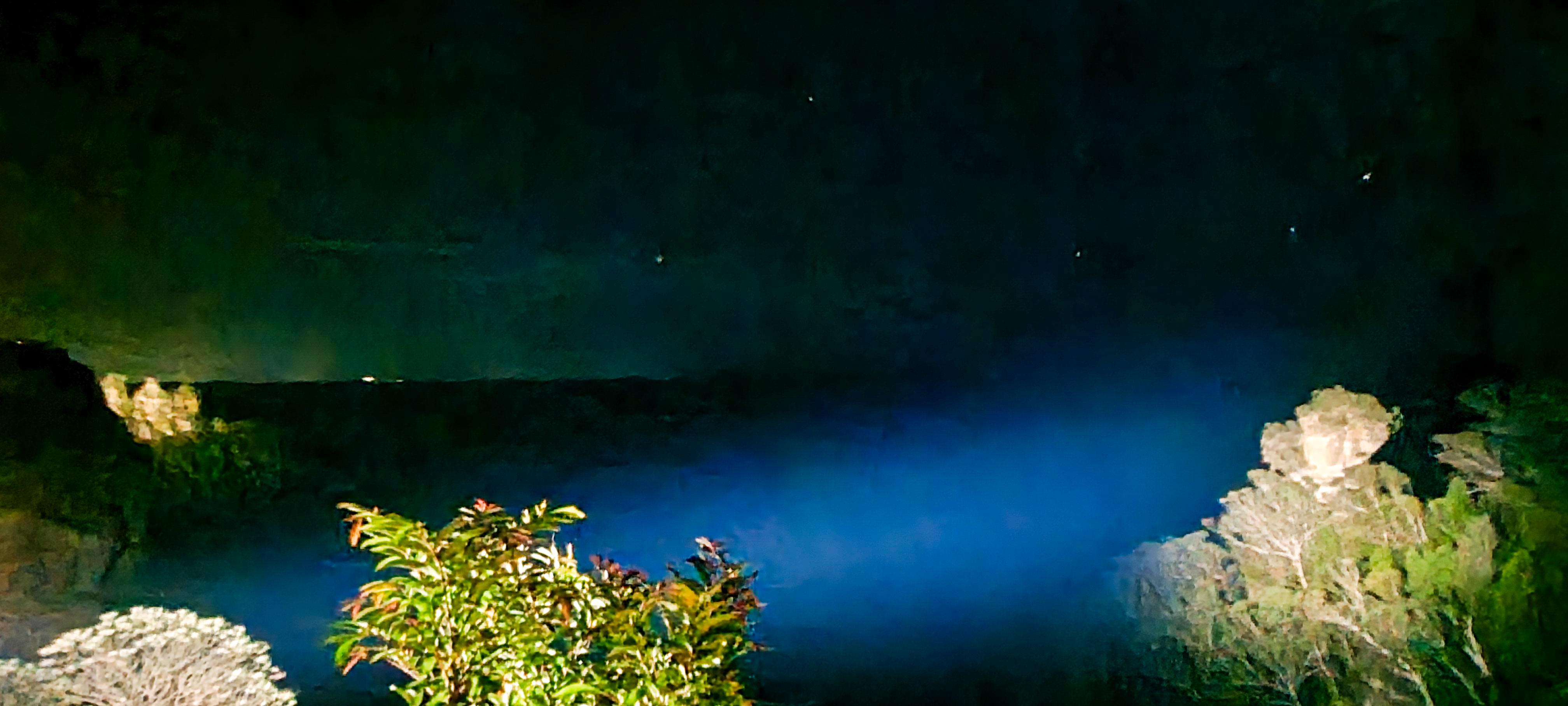 View of Orphan Rock and Three Sisters during Katoomba Night-lit walk