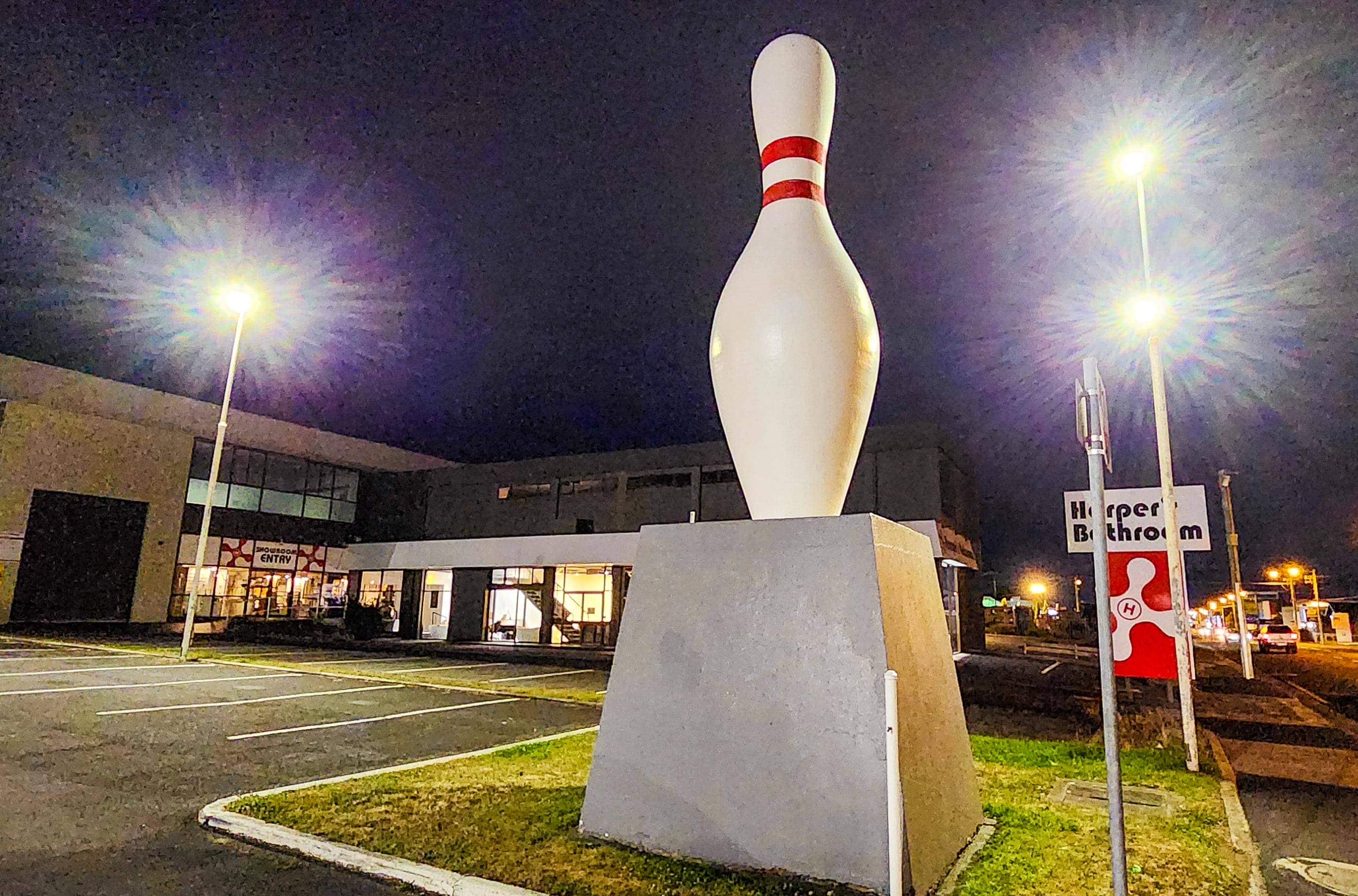 The Big Bowling Pin outside Zone Bowling in Moonah