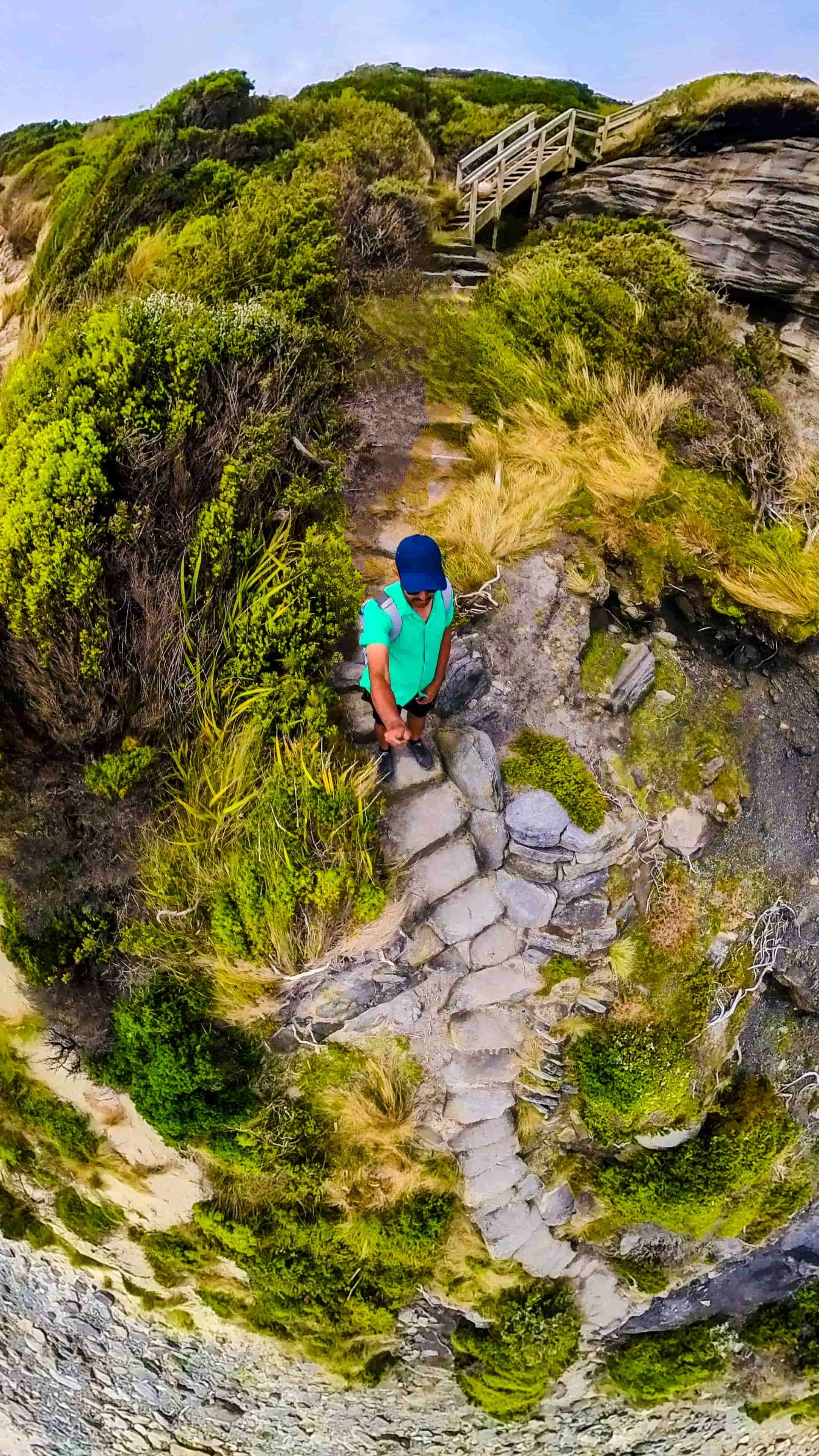 Steps to access South Cape Bay Beach