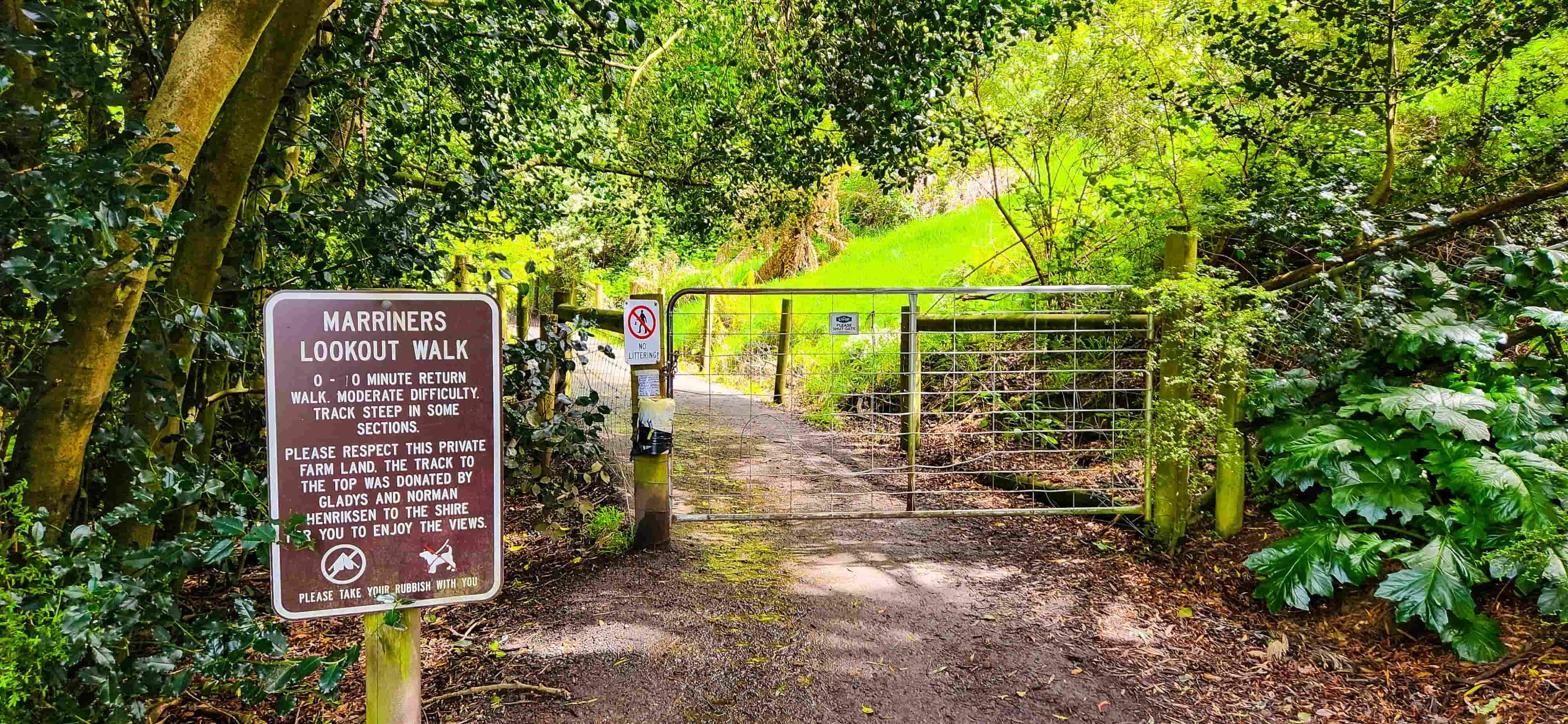 Gate to Marriner’s Lookout
