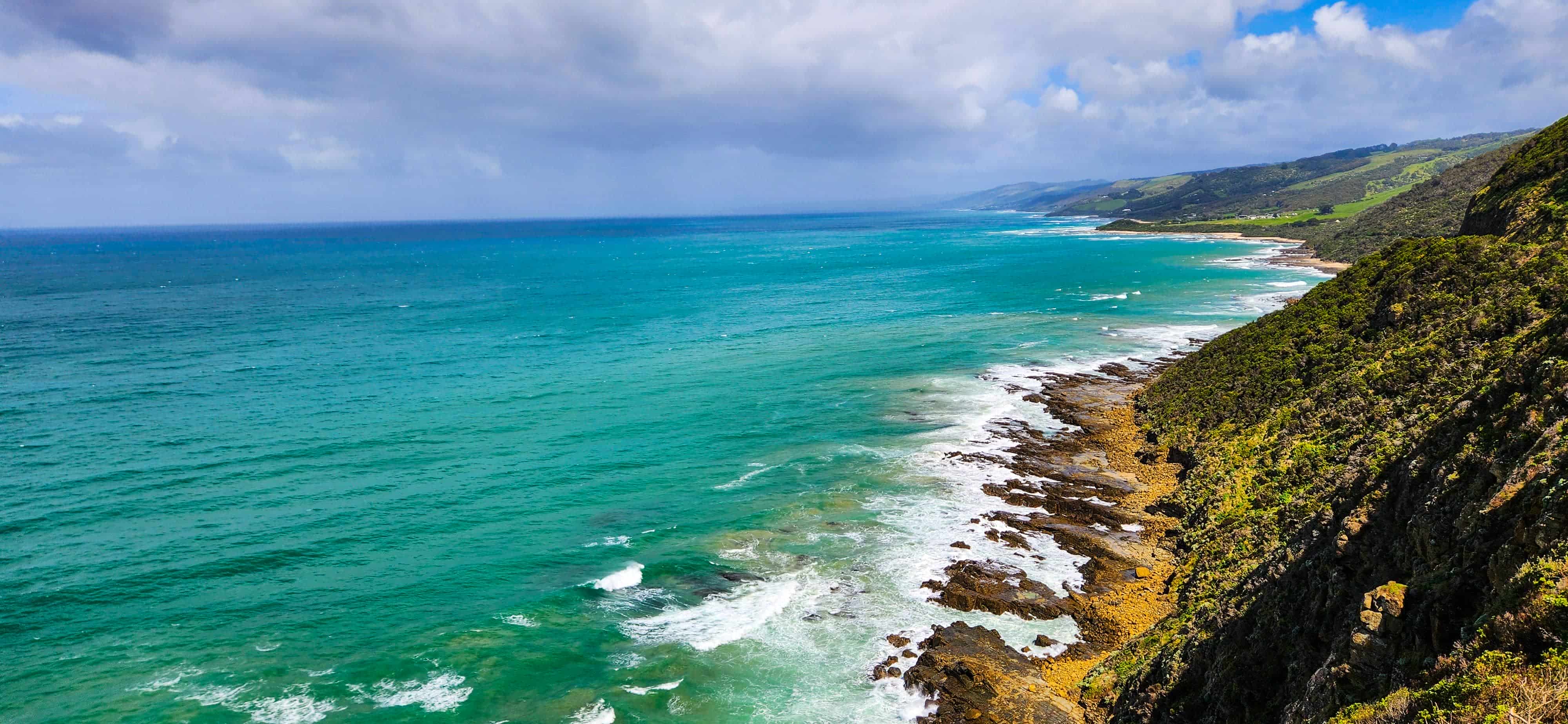 Views from a roadside lookout along Great Ocean Road