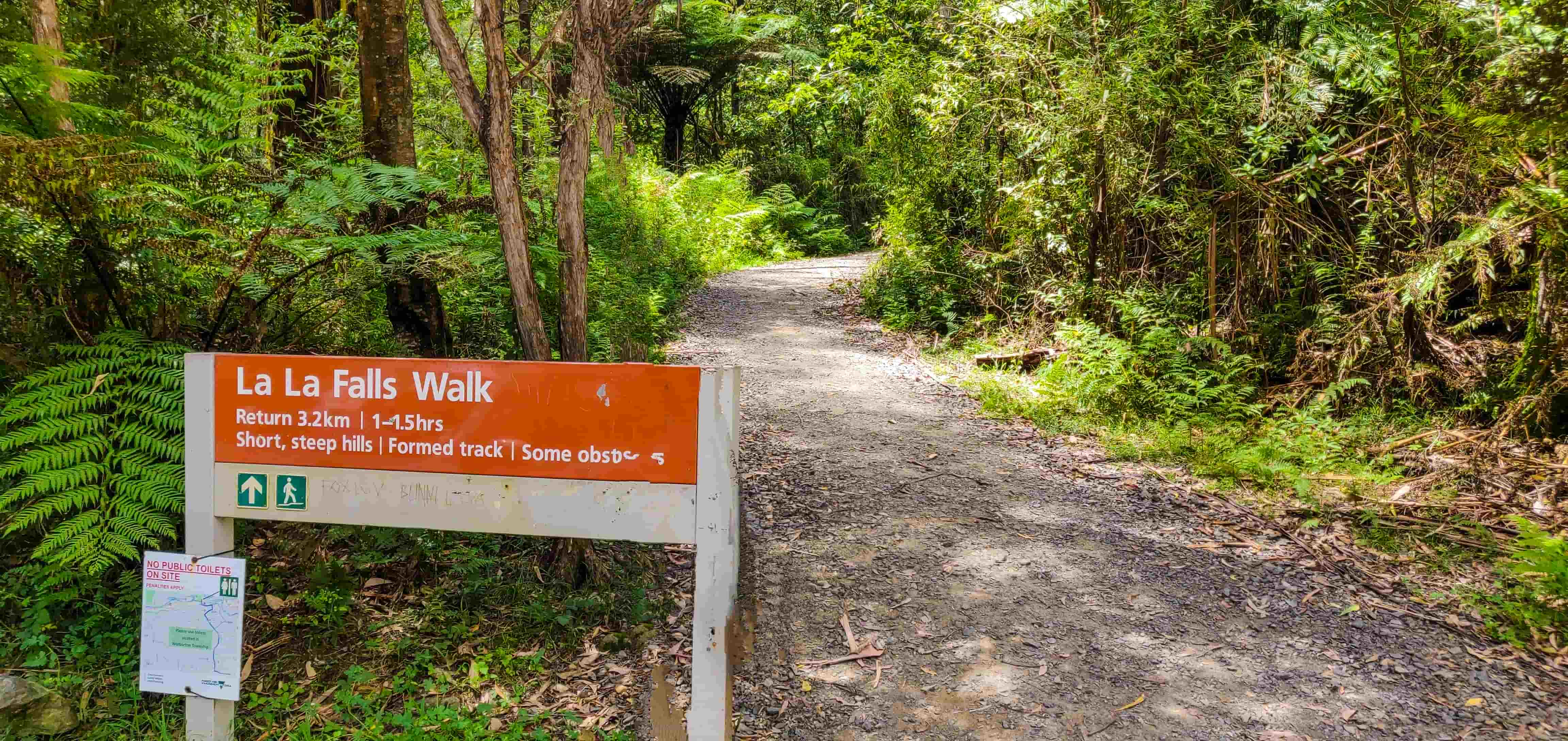 La La Falls Walk Signpost