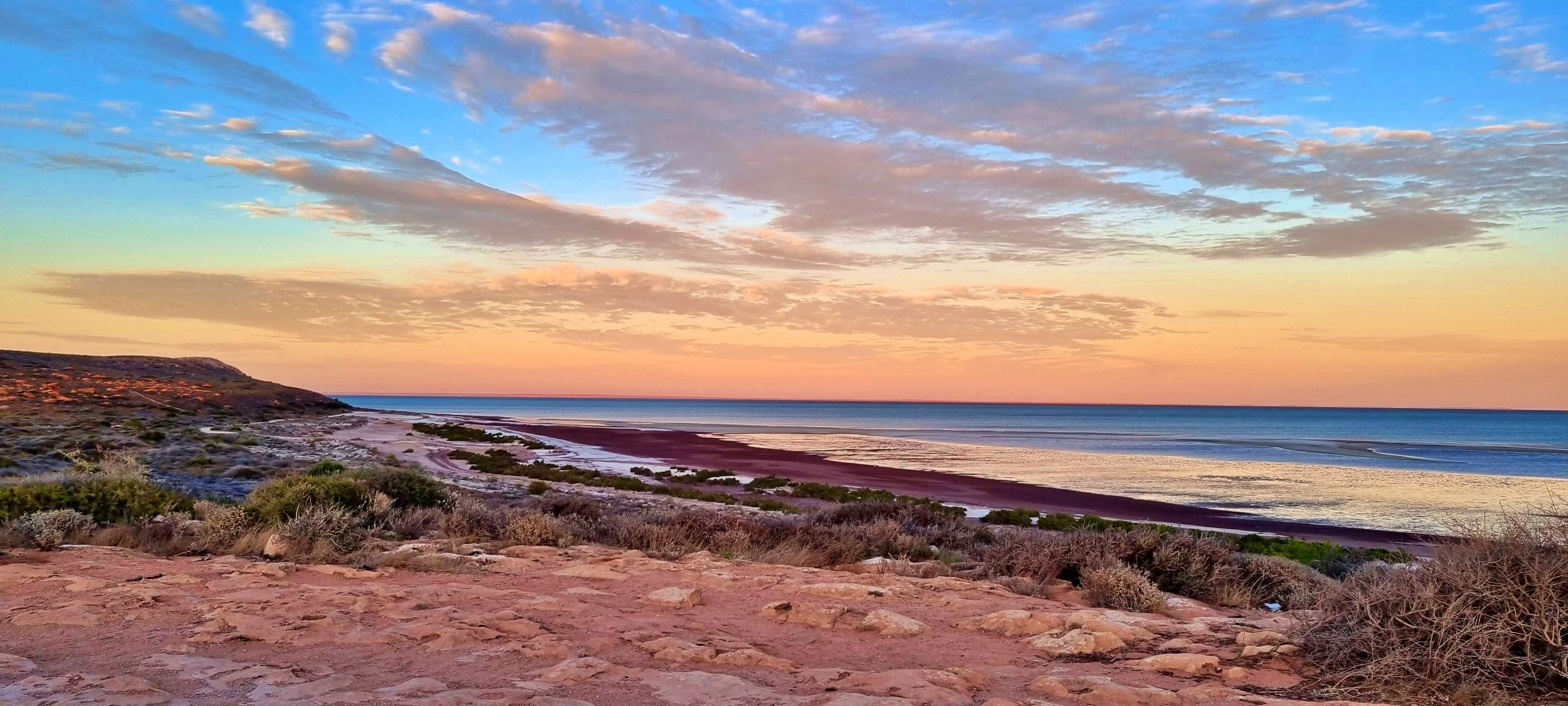Sunrise at Whale Bone Point Lookout near Hamelin Pool, WA