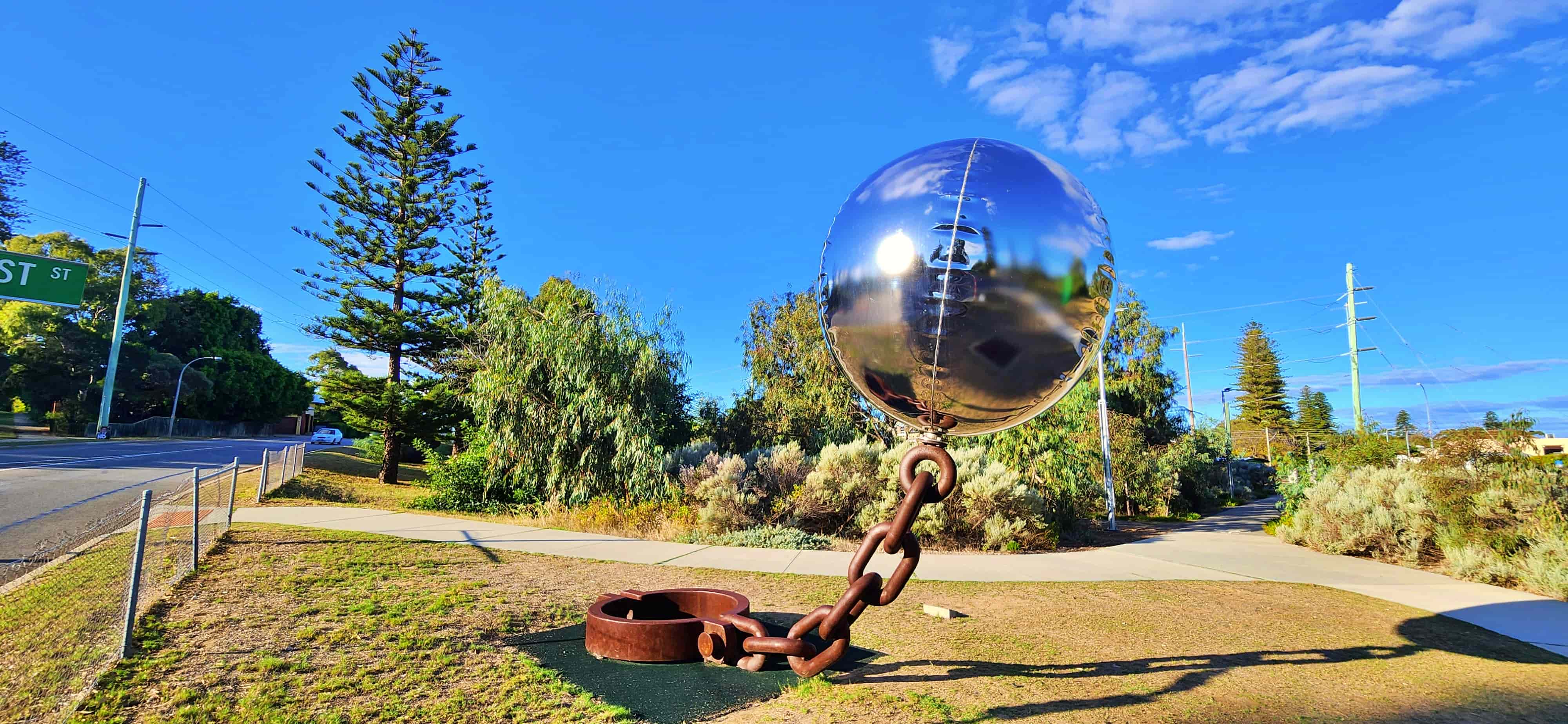 The BIG Ball & Chain sculpture, Cottesloe