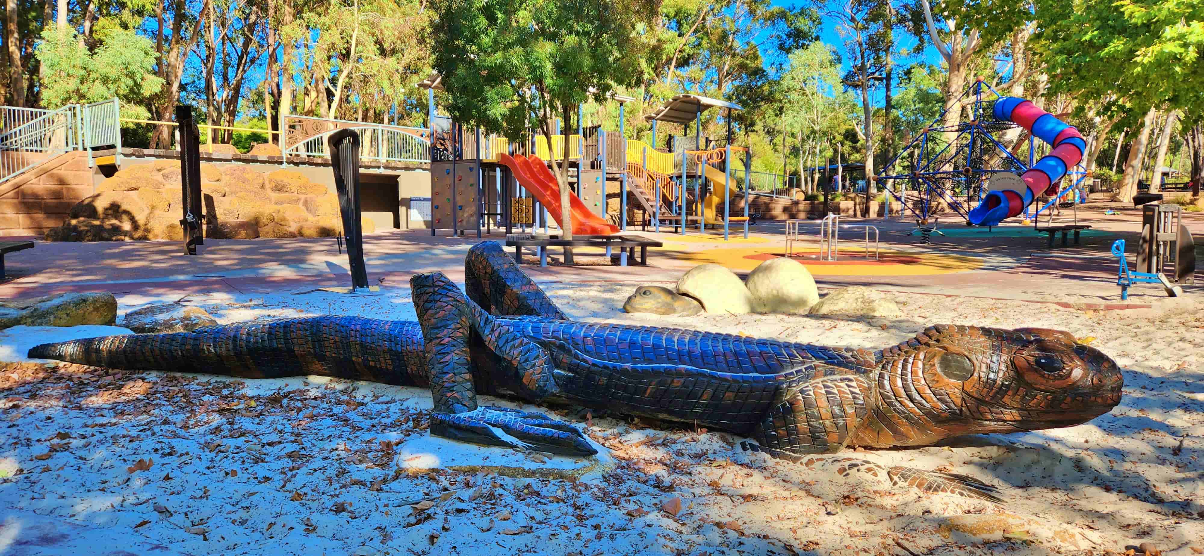BIG Ornate Crevice Lizard, Sculpture Park, Mundaring